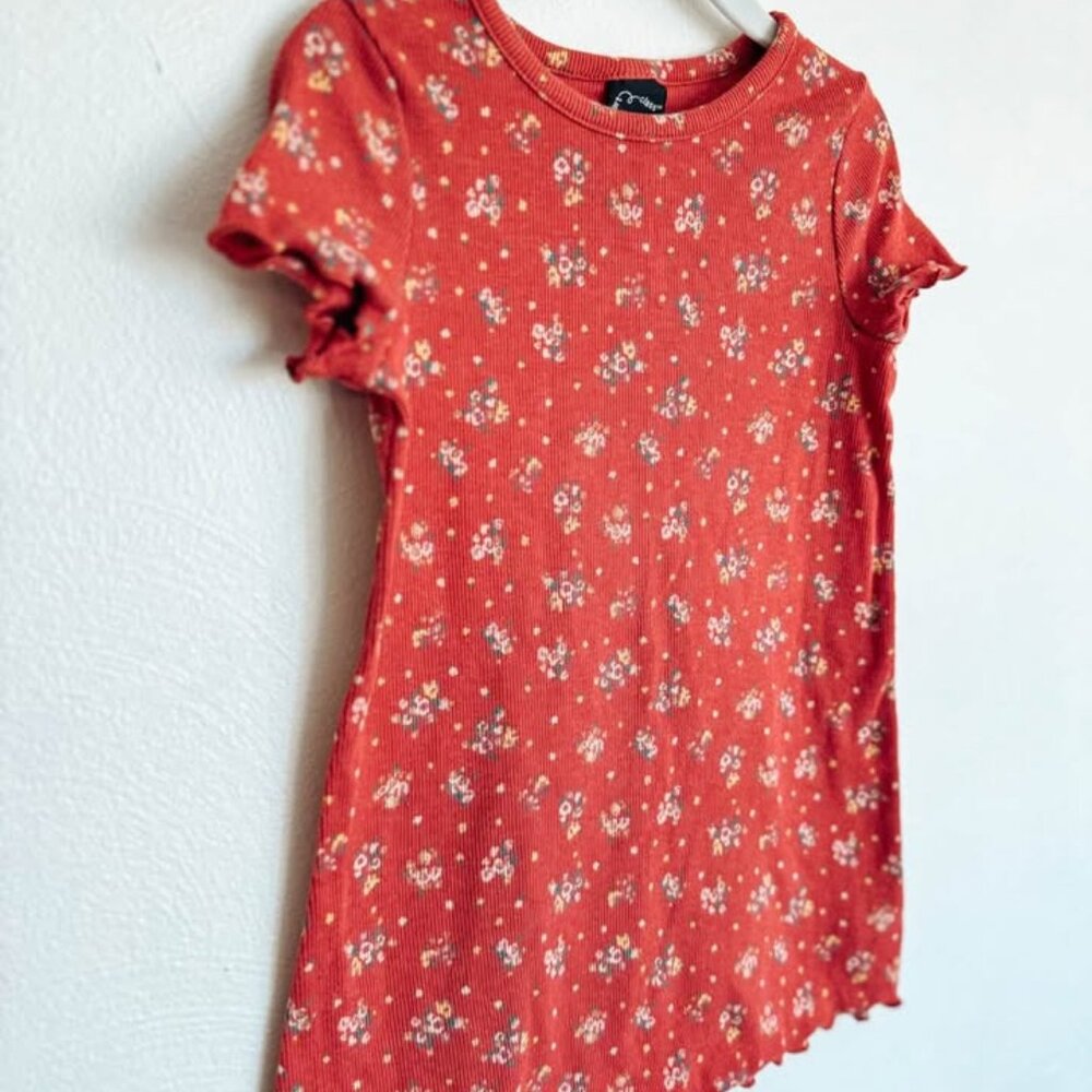 Art Class Girls Ribbed Floral Dress